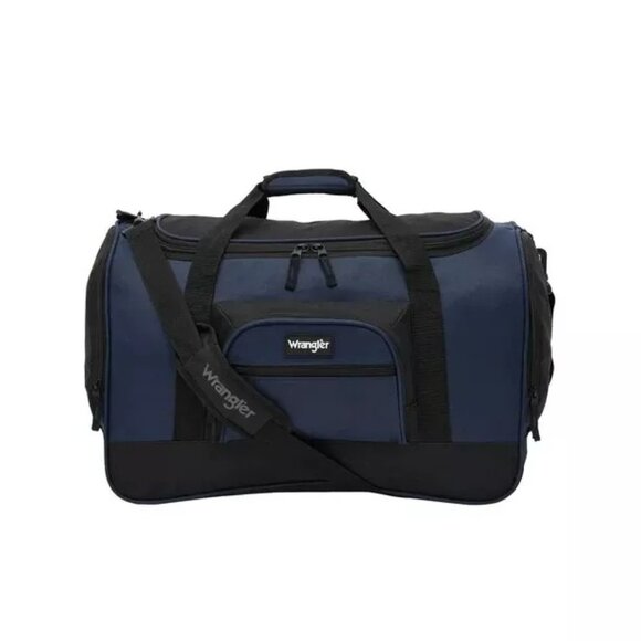 Wrangler Dobson 20in Multi-Pocket Sports Duffel Navy Blue NEW